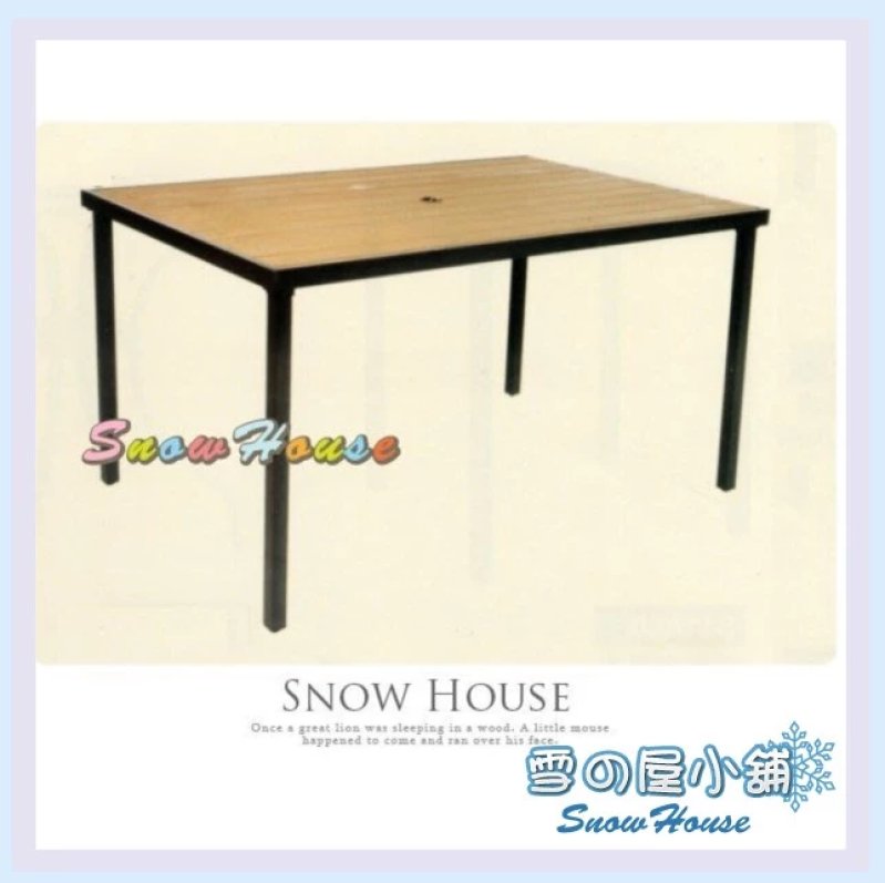 鐵製塑木長方桌/造型餐桌/休閒桌/咖啡桌/置物桌/戶外桌/方桌 S41199 X775-07 雪之屋